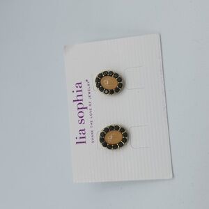 5 for $25! Lia Sophia Pinch Dusty Rose Gold Tone Pierced Stud Earrings